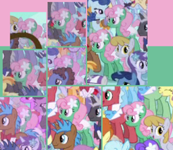 Size: 1548x1344 | Tagged: safe, derpibooru import, screencap, dark moon, graphite, night light, north star, parasol, twilight velvet, earth pony, pony, a canterlot wedding, background pony, classy clover, clothes, cobalt (character), cropped, crowd, dress, female, flank sinatra, flower, flower in hair, graceful falls, mare, midnight stone, mint swirl, night lily, pipe down, serene waves, solo focus, wilma