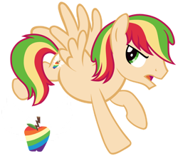 Size: 1024x899 | Tagged: safe, artist:lillyleaf101, derpibooru import, oc, oc:zap zestar, pegasus, pony, magical lesbian spawn, male, offspring, parent:applejack, parent:rainbow dash, parents:appledash, simple background, solo, stallion, transparent background