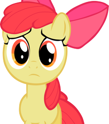 Size: 2000x2275 | Tagged: safe, artist:echoes111, derpibooru import, apple bloom, earth pony, pony, adorabloom, apple bloom's bow, bow, cute, female, filly, foal, frown, hair bow, looking at you, sad, sadorable, simple background, solo, transparent background, vector