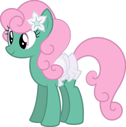 Size: 5000x5045 | Tagged: safe, artist:firlin123, derpibooru import, earth pony, pony, .svg available, female, flower, flower in hair, mare, mint swirl, simple background, solo, transparent background, vector