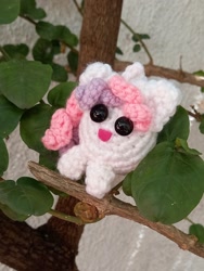 Size: 1800x2399 | Tagged: safe, artist:casquitos kawaii, derpibooru import, sweetie belle, pony, unicorn, amigurumi, crochet, handmade, irl, photo, plushie, solo