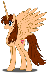 Size: 726x1120 | Tagged: safe, artist:pagiepoppie12345, derpibooru import, oc, oc only, oc:pagie fausticorn, alicorn, pony, female, heart, horn, mare, paige hogan, paintbrush, painting, rainbow, shadow, simple background, smiling, spread wings, story included, transparent background, wings