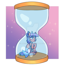 Size: 1280x1280 | Tagged: safe, artist:lynesssan, derpibooru import, oc, oc only, oc:dusk, earth pony, pony, deviantart watermark, female, hourglass, mare, micro, obtrusive watermark, solo, watermark