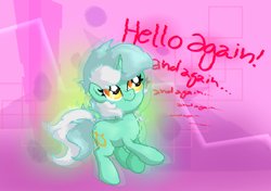 Size: 4054x2862 | Tagged: safe, artist:background basset, derpibooru import, lyra heartstrings, pony, unicorn, abstract background, error, floating, glitch, solo, text