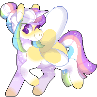 Size: 200x200 | Tagged: safe, artist:tookiut, derpibooru import, oc, oc only, alicorn, pony, alicorn oc, animated, ethereal mane, gif, horn, one eye closed, pixel art, simple background, smiling, starry mane, transparent background, wings, wink