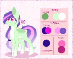 Size: 1062x863 | Tagged: safe, artist:prettyshinegp, derpibooru import, oc, earth pony, pony, earth pony oc, female, mare, reference sheet, signature, smiling, solo