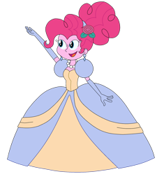 Size: 1024x1091 | Tagged: safe, artist:rarity525, derpibooru import, pinkie pie, equestria girls, cinderella, clothes, dress, gown, jetlag productions, simple background, solo, transparent background