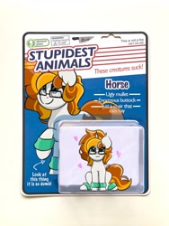 Size: 1154x1536 | Tagged: safe, artist:allicoot, derpibooru import, oc, oc only, pony, unicorn, :3, clothes, glasses, heart, leg warmers, looking at you, obvious plant, photoshop, smiling, solo, toy