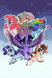 Size: 3600x5400 | Tagged: safe, artist:yesterdaysrunaway, derpibooru import, applejack, fluttershy, pinkie pie, rainbow dash, rarity, spike, twilight sparkle, twilight sparkle (alicorn), alicorn, dragon, earth pony, pegasus, pony, unicorn, my little pony: the movie, mane seven, mane six, redesign, unshorn fetlocks