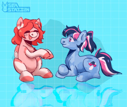 Size: 1280x1078 | Tagged: safe, artist:seasemissary, derpibooru import, oc, oc only, earth pony, pegasus, pony, female, lying down, mare, prone