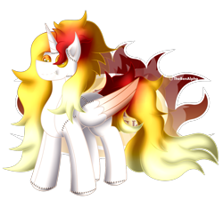 Size: 1545x1500 | Tagged: safe, artist:thebenalpha, derpibooru import, daybreaker, alicorn, original species, button eyes, female, plush pony, plushie, simple background, transparent background