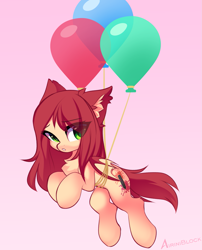 Size: 1419x1754 | Tagged: safe, artist:airiniblock, derpibooru import, oc, oc only, oc:airi, bat pony, pony, balloon, bat pony oc, rcf community, simple background, solo