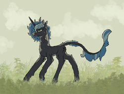 Size: 4096x3112 | Tagged: safe, artist:hrabiadeblacksky, derpibooru import, oc, oc:hrabia de black sky, bat pony, hybrid, pony, seapony (g4), unicorn, blue eyes, male, solo, stallion