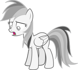 Size: 2436x2176 | Tagged: safe, artist:josephlu2021, derpibooru import, oc, oc only, oc:gray awesome dash, pegasus, pony, anxious, female, folded wings, mare, open mouth, pegasus oc, pony oc, simple background, transparent background, wings