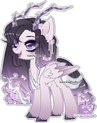 Size: 340x430 | Tagged: safe, artist:kawaiighetto, derpibooru import, oc, oc only, pony, antlers, base used, eyelashes, female, mare, simple background, smiling, solo, transparent background, unshorn fetlocks, wings