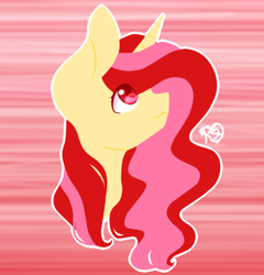 Size: 466x485 | Tagged: safe, artist:prettyshinegp, derpibooru import, oc, oc only, pony, unicorn, abstract background, bust, female, mare, signature, solo