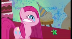 Size: 1280x692 | Tagged: safe, derpibooru import, screencap, pinkie pie, party of one, discovery kids logo, pinkamena diane pie