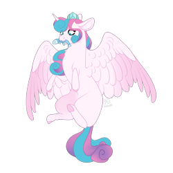 Size: 4000x4000 | Tagged: safe, artist:paliona, derpibooru import, princess flurry heart, fish, pony, absurd resolution, female, mare, mouth hold, older, older flurry heart, simple background, solo, transparent background, underhoof