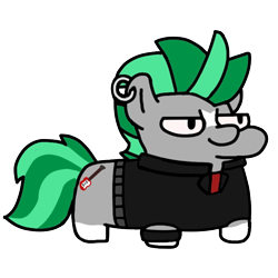 Size: 720x720 | Tagged: safe, artist:fluttershank, derpibooru import, oc, oc:canterlot calling, earth pony, armband, clothes, ear piercing, earring, jacket, jewelry, leather jacket, mohawk, piercing, punk, simple background, squatpony, transparent background