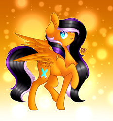 Size: 1400x1500 | Tagged: safe, artist:prettyshinegp, derpibooru import, oc, oc only, pegasus, pony, abstract background, ear fluff, ears, female, mare, pegasus oc, signature, smiling, solo, wings