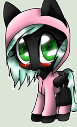 Size: 382x632 | Tagged: safe, artist:kat-the-true-kitkat, derpibooru import, oc, oc only, pegasus, pony, clothes, eyelashes, female, hoodie, mare, pegasus oc, solo, wings