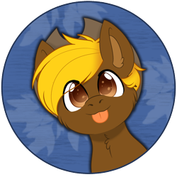 Size: 1200x1197 | Tagged: safe, artist:rokosmith26, derpibooru import, oc, oc only, oc:acres, earth pony, pony, :p, bust, cheek fluff, commission, cowboy hat, cute, earth pony oc, eye clipping through hair, hat, looking at you, male, neck fluff, simple background, stallion, tongue, tongue out, ych result, your character here