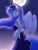 Size: 1440x1920 | Tagged: safe, artist:sforcetheartist, derpibooru import, princess luna, alicorn, anthro, breasts, clothes, dress, female, looking at you, looking back, looking back at you, looking over shoulder, mare, moon, night, night sky, rear view, shoulderless, sideboob, solo