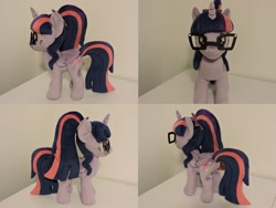 Size: 1597x1199 | Tagged: safe, artist:little-broy-peep, derpibooru import, sci-twi, twilight sparkle, twilight sparkle (alicorn), alicorn, pony, equestria girls ponified, glasses, irl, photo, plushie, ponified, scitwilicorn, solo