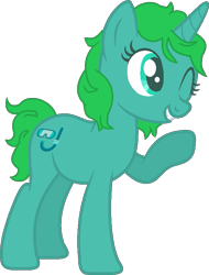 Size: 589x777 | Tagged: safe, artist:purrplekittyponyart, derpibooru import, oc, oc:marine seas, pony, unicorn, base used, female, mare, one eye closed, simple background, solo, transparent background, wink