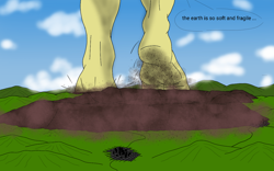 Size: 1280x800 | Tagged: safe, artist:az12lol, derpibooru import, fluttershy, anthro, pegasus, plantigrade anthro, feet, female, fetish, foot fetish, giantess, macro, mega giant, soles, solo