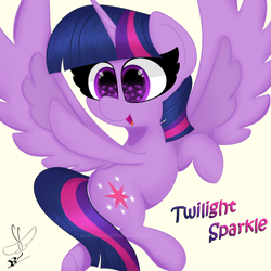 Size: 2000x2000 | Tagged: safe, derpibooru import, twilight sparkle, twilight sparkle (alicorn), alicorn, pony, g4, cute, fanart, simple background, solo