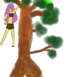 Size: 750x800 | Tagged: artist needed, safe, derpibooru import, fluttershy, equestria girls, jungle girl, loincloth, paint tool sai, tarzan, tree