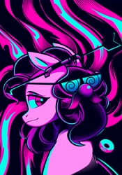 Size: 2867x4096 | Tagged: safe, artist:poxy_boxy, derpibooru import, pinkie pie, earth pony, pony, abstract background, bust, groucho mask, high res, limited palette, solo