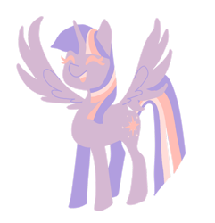 Size: 1280x1330 | Tagged: safe, artist:bearclawchan, derpibooru import, twilight sparkle, twilight sparkle (alicorn), alicorn, pony, cute, eyes closed, female, limited palette, mare, open mouth, open smile, smiling, solo, spread wings, twiabetes, wings