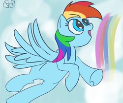 Size: 1280x1080 | Tagged: safe, artist:boxybrown, ponerpics import, rainbow dash, pegasus, cloudsdale, colored, rainbow