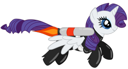 Size: 4050x2200 | Tagged: safe, artist:rebepony, derpibooru import, rarity, alicorn, alicornified, flying, jetpack, latex, latex boots, latex suit, race swap, raricorn, rubber suit, simple background, solo, transparent background