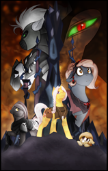 Size: 722x1146 | Tagged: safe, artist:whatevstu, derpibooru import, king sombra, oc, earth pony, pony, unicorn, armor, crystal empire