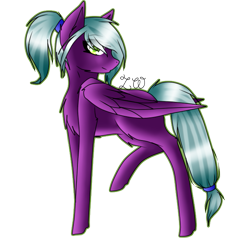 Size: 661x631 | Tagged: safe, artist:kat-the-true-kitkat, derpibooru import, oc, oc only, pegasus, pony, chest fluff, female, looking back, mare, pegasus oc, simple background, smiling, solo, transparent background, wings