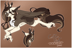 Size: 1800x1200 | Tagged: safe, artist:catboycrimez, derpibooru import, oc, oc:cofee dust, pegasus, pony, female, horns, mare, solo