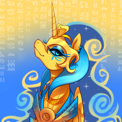 Size: 3044x3049 | Tagged: safe, artist:maren, derpibooru import, nightmare moon, alicorn, pony, alternate design, armor, beautiful, blue eyes, blue mane, colored pupils, digital art, ear piercing, egyptian, egyptian headdress, ethereal mane, female, flowing mane, folded wings, helmet, high heels, horn, jewelry, lidded eyes, looking at you, majestic, mare, nicemare moon, peytral, piercing, regalia, shoes, simple background, smiling, smiling at you, solo, sparkles, starry mane, wings
