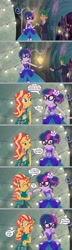 Size: 2205x7607 | Tagged: safe, artist:silverbuller, derpibooru import, edit, edited screencap, screencap, sci-twi, sunset shimmer, timber spruce, twilight sparkle, equestria girls, legend of everfree, comic, screencap comic