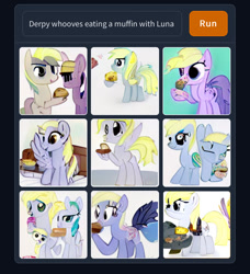 Size: 828x907 | Tagged: safe, derpibooru import, machine learning generated, derpy hooves, pegasus, pony, cursed image, dall·e mini, female, food, mare, muffin, solo