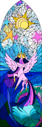 Size: 540x1600 | Tagged: safe, artist:darkdabula, derpibooru import, twilight sparkle, twilight sparkle (alicorn), alicorn, simple background, solo, stained glass, transparent background