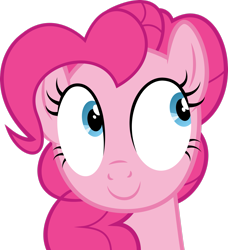 Size: 2339x2564 | Tagged: safe, artist:deratrox, derpibooru import, pinkie pie, earth pony, pony, .svg available, bust, female, high res, mare, simple background, smiling, solo, transparent background, vector