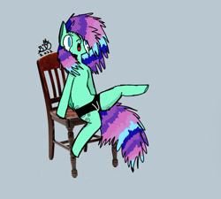 Size: 1280x1150 | Tagged: safe, artist:lavaghast, derpibooru import, oc, oc:buttery-doo, pegasus, chair, emo, hair over one eye, pegasus oc