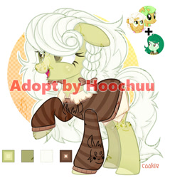 Size: 1280x1340 | Tagged: safe, artist:hoochuu, artist:mint-light, derpibooru import, wallflower blush, oc, oc only, earth pony, pony, equestria girls, base used, braid, clothes, eyelashes, female, mare, raised hoof, raised leg, simple background, white background