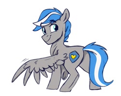 Size: 1056x842 | Tagged: safe, artist:rutkotka, derpibooru import, oc, oc only, oc:cloud zapper, pegasus, pony, butt, male, plot, simple background, solo, stallion, white background