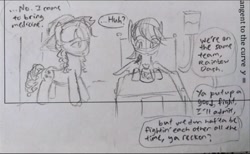 Size: 770x474 | Tagged: safe, artist:snowzaaah, derpibooru import, applejack, rainbow dash, earth pony, pegasus, pony, appledash, doodle, female, harmony exam au, lesbian, monochrome, pencil drawing, shipping, sketch, traditional art