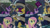 Size: 1280x720 | Tagged: safe, derpibooru import, edit, edited screencap, editor:quoterific, screencap, applejack, discord, fluttershy, twilight sparkle, twilight sparkle (alicorn), alicorn, draconequus, earth pony, pegasus, pony, season 4, twilight's kingdom, applejack's hat, book, clothes, cowboy hat, female, grin, hat, male, mare, open mouth, open smile, smiling, text