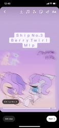 Size: 828x1792 | Tagged: safe, artist:enperry88, derpibooru import, screencap, berry sweet, violet twirl, earth pony, pegasus, pony, berrytwirl, coat markings, crying, duo, duo female, female, friendship student, gradient background, happy, holding, holding hooves, i ship it, lesbian, looking at each other, looking at someone, love, mare, pinto, raised hoof, raised leg, shipping, simple background, smiling, smiling at each other, socks (coat marking), tears of joy, violet background, yellow background